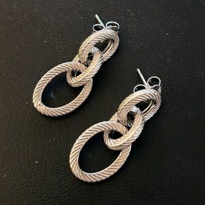 Judith Ripka Verona Sterling Silver Triple Link Drop Earrings